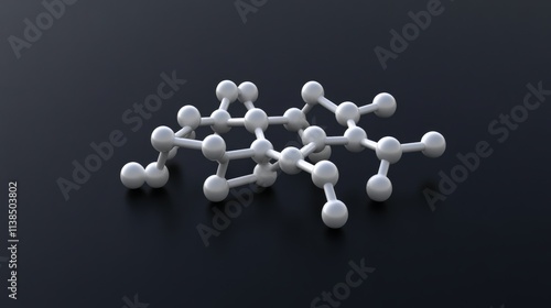 triazolam molecular structure, 3d model molecule, tranquilizer, structural chemical formula view from a microscope photo