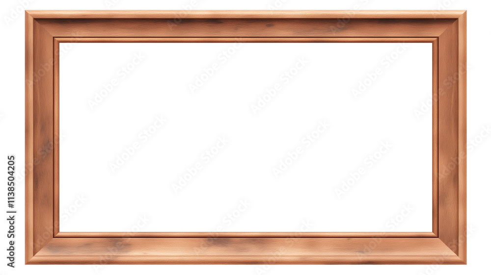 rectangular wooden photo frame with natural finish, isolated on white background, perfect for displaying artwork or photographs. frame simple design adds touch of elegance to any decor rectangular wooden photo frame with natural finish, isolated on white background, perfect for displaying artwork or photographs. frame simple design adds touch of elegance to any decor