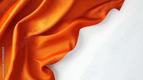 Vibrant orange flag with subtle folds on a white background