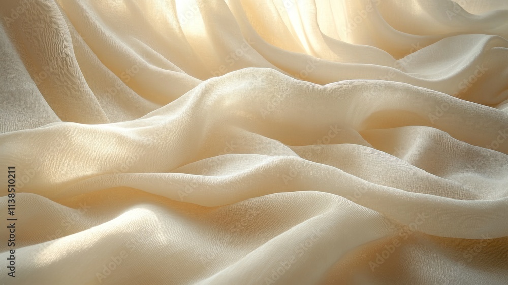 Fototapeta premium Soft, flowing fabric drapes create a serene, elegant atmosphere.