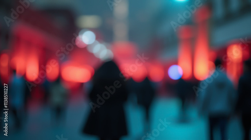 Wallpaper Mural Futuristic and atmospheric city scene with bokeh effect and subdued neon lighting Torontodigital.ca