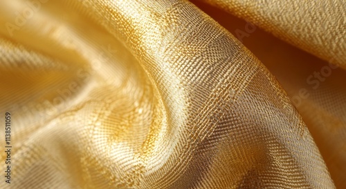 Golden Fabric Draped In Sof...