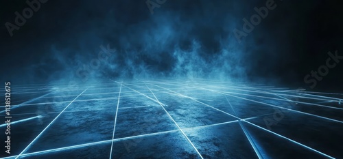 Glowing Lines Across Dark B...