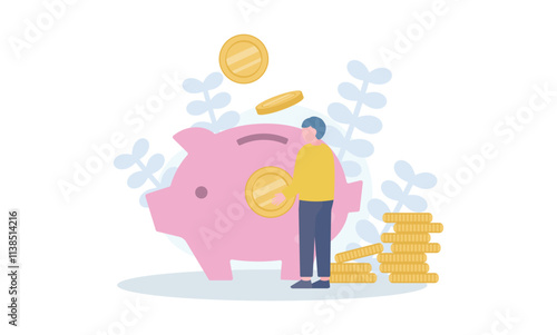 貯金箱　お金　男性