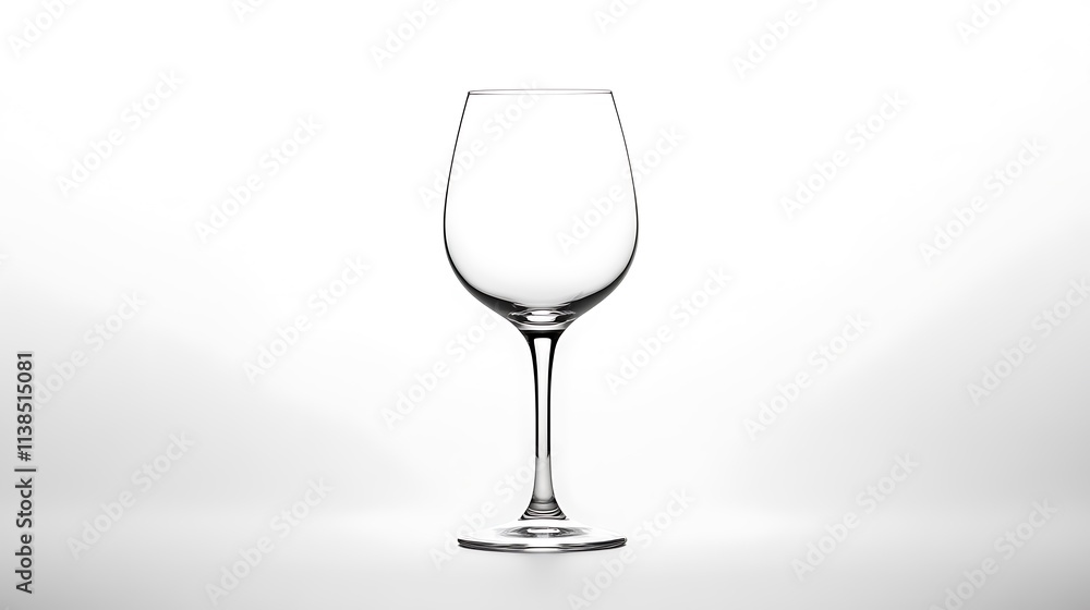 3. A minimalist composition featuring an empty drinking glass centered on a white backdrop 3. A minimalist composition featuring an empty drinking glass centered on a white backdrop