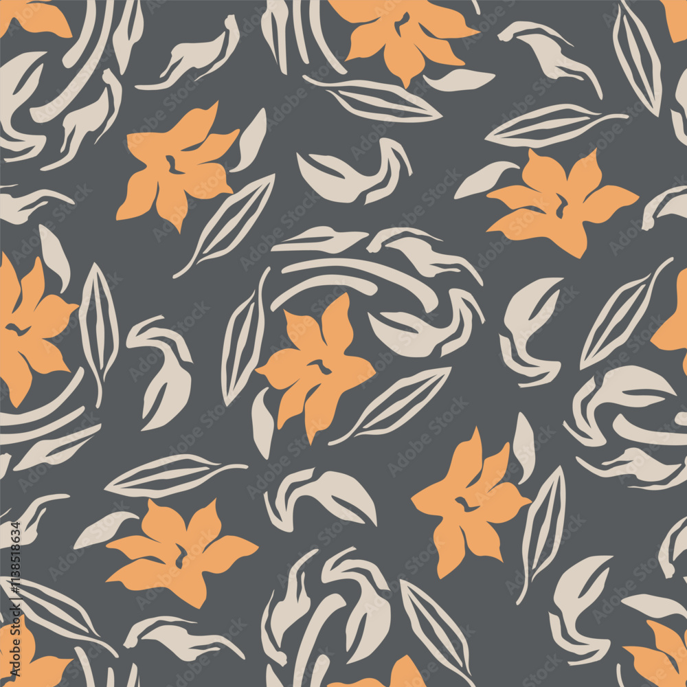 Fototapeta premium abstract a solid multicolor small and big flower mixed vector pattern arrangement with medium color, all over vector design with white background illustration digital