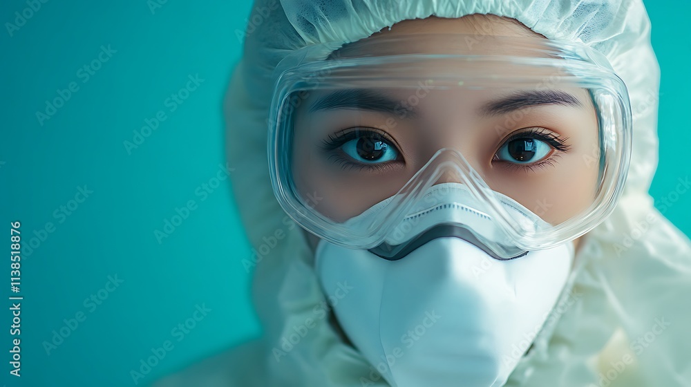 Doctor wearing protective suit, mask and goggles fighting coronavirus Doctor wearing protective suit, mask and goggles fighting coronavirus