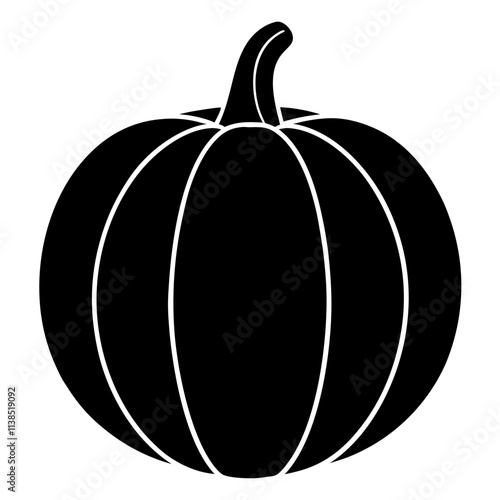 Pumpkin vector art design, Black pumpkin silhouette illustration, Creative vector art & illustration