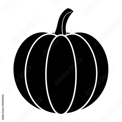 Pumpkin vector art design, Black pumpkin silhouette illustration, Creative vector art & illustration