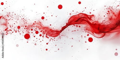 Abstract Red Ink Swirl With...