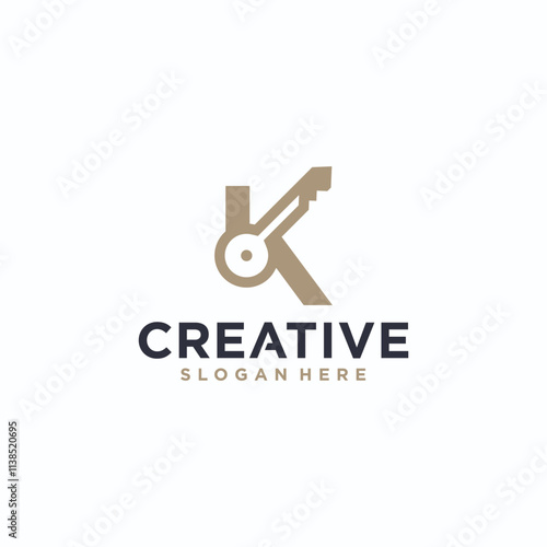 key logo design, house key, apartment building for home protection photo