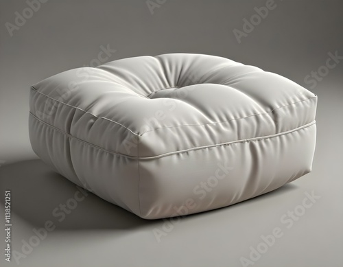 Meditation cushion 3D render icon isolated on transparent background cutout ia