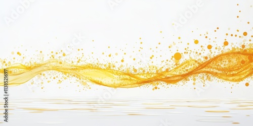 Abstract Golden Wave With S...