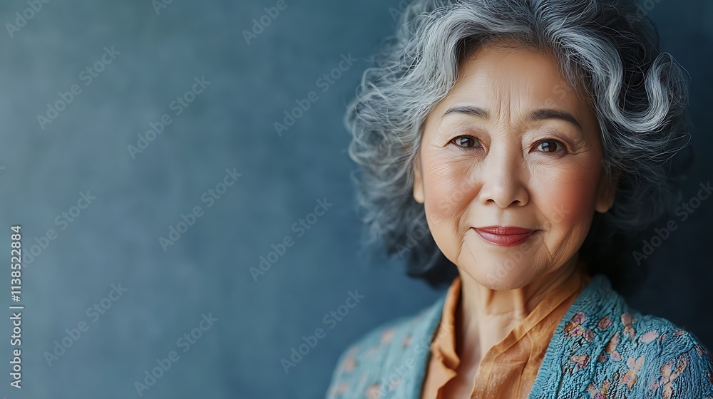 Portrait of smiling senior asian woman showing wisdom and serenity Portrait of smiling senior asian woman showing wisdom and serenity