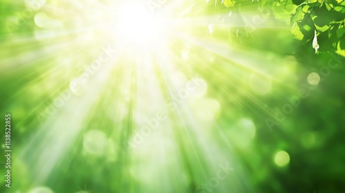 Sunbeams Illuminate Lush Gr...