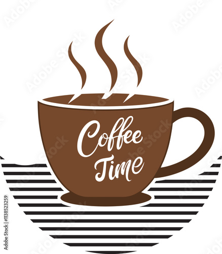 coffee time retro vintage t-shirt design vector art illustration