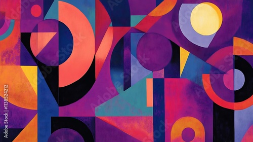 Wallpaper Mural 11. A bold purple background with abstract geometric shapes subtly visible Torontodigital.ca