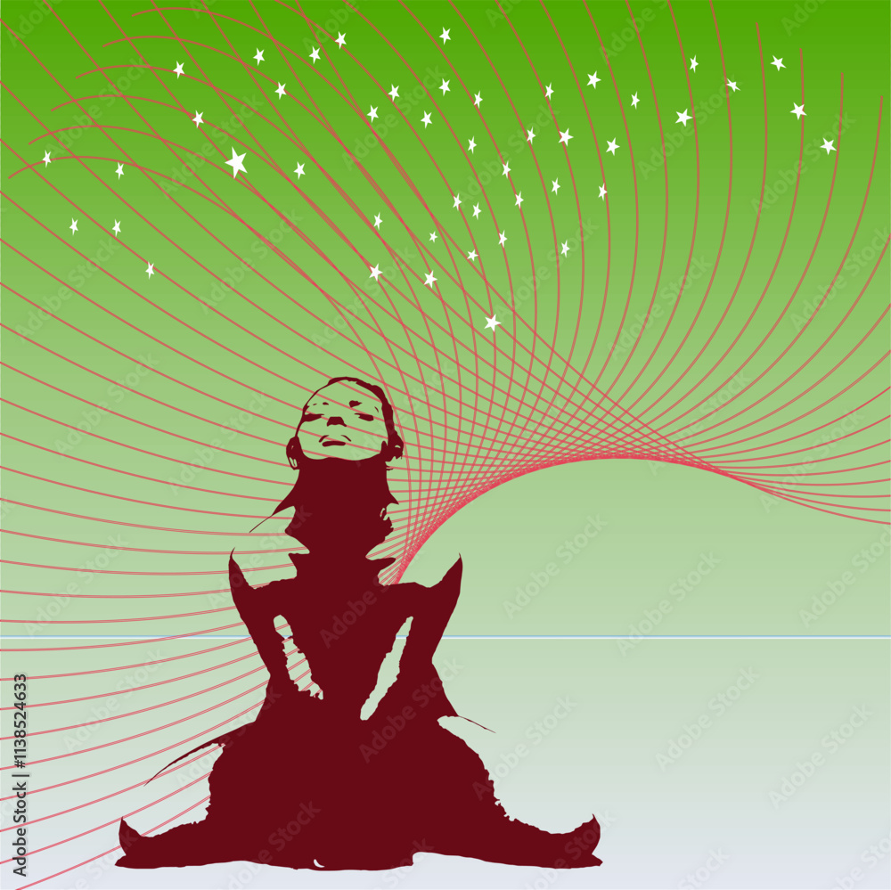 Serenity in Motion: Abstract Female Silhouette Art Serenity in Motion: Abstract Female Silhouette Art