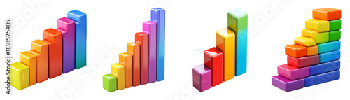 Free Download Colorful Bar Graph Illustrations on Transparent Background - GFXLoad