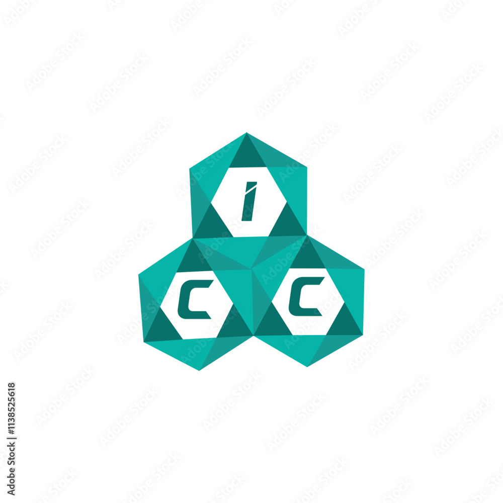 Obraz premium ICC creative minimalist letter logo. ICC unique vector initials alphabet letter logo designICC creative minimalist letter logo. ICC unique vector initials alphabet letter logo design