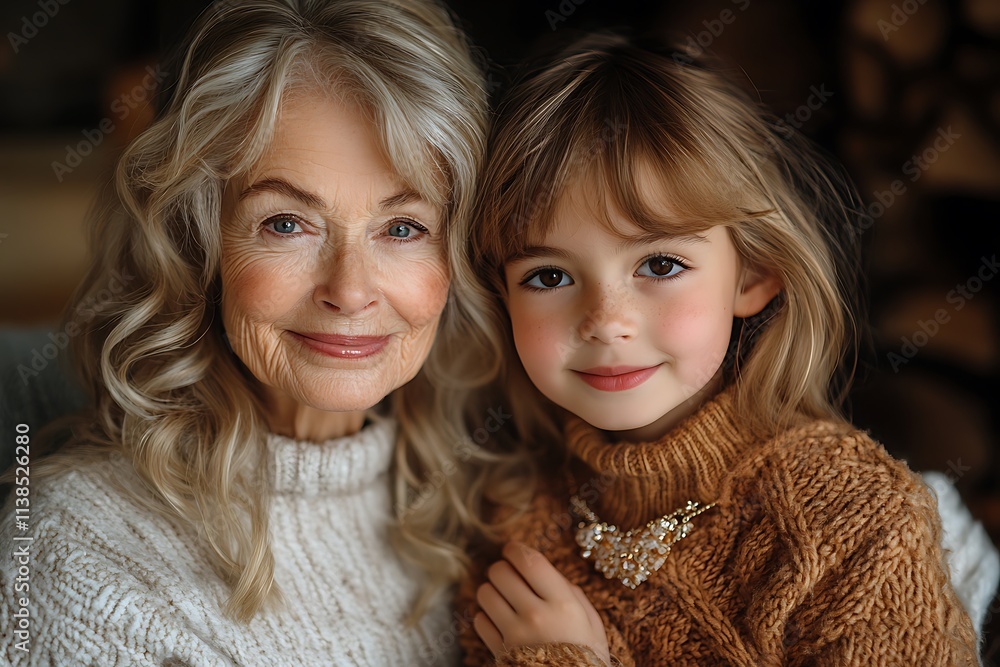 A heartwarming portrait of a loving grandmother and her granddaughter, their smiles radiating warmth and affection, capturing a special bond between generations. A heartwarming portrait of a loving grandmother and her granddaughter, their smiles radiating warmth and affection, capturing a special bond between generations.