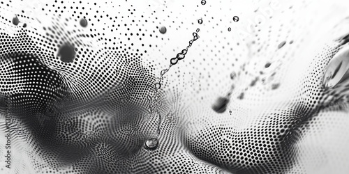 Abstract Water Droplets Fal...