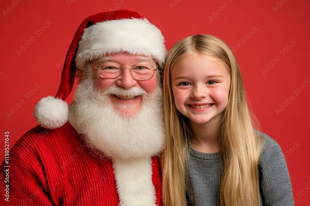 Isolated white child girl in gift giver’s lap on red background. Lively festive season, lovely child girl! copyspace. Santa lap photo theme. Red santa photo shoot. Red christmas photo. Isolated white child girl in gift giver’s lap on red background. Lively festive season, lovely child girl! copyspace. Santa lap photo theme. Red santa photo shoot. Red christmas photo.