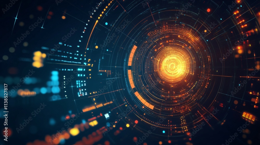 Obraz premium Abstract Digital Data Stream Visualization