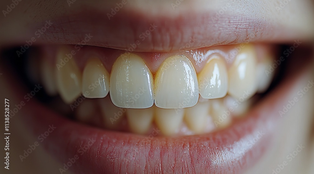 Fototapeta premium Bright and healthy teeth shown in a close up smile during daylight