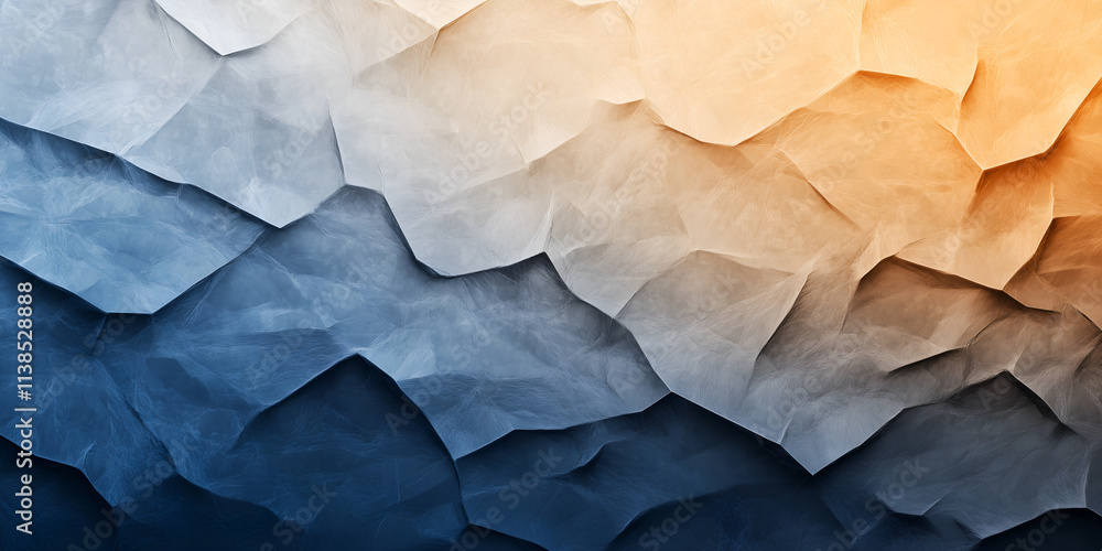 Fototapeta premium Arctic morning abstract gradient with golden frost patterns