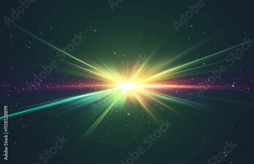 Bright Starburst Radiating ...