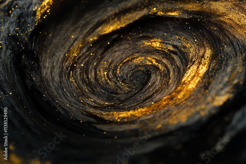 Golden Glitter Swirling In ...