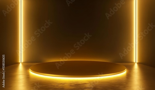 Golden Circular Platform Il...