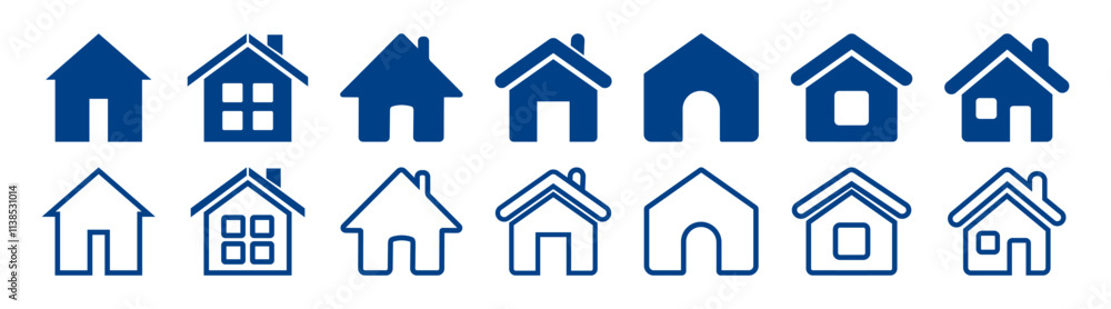 set of blue and white banners set of blue and white banners