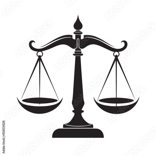 Black scales of justice symbolizing balance and fairness.