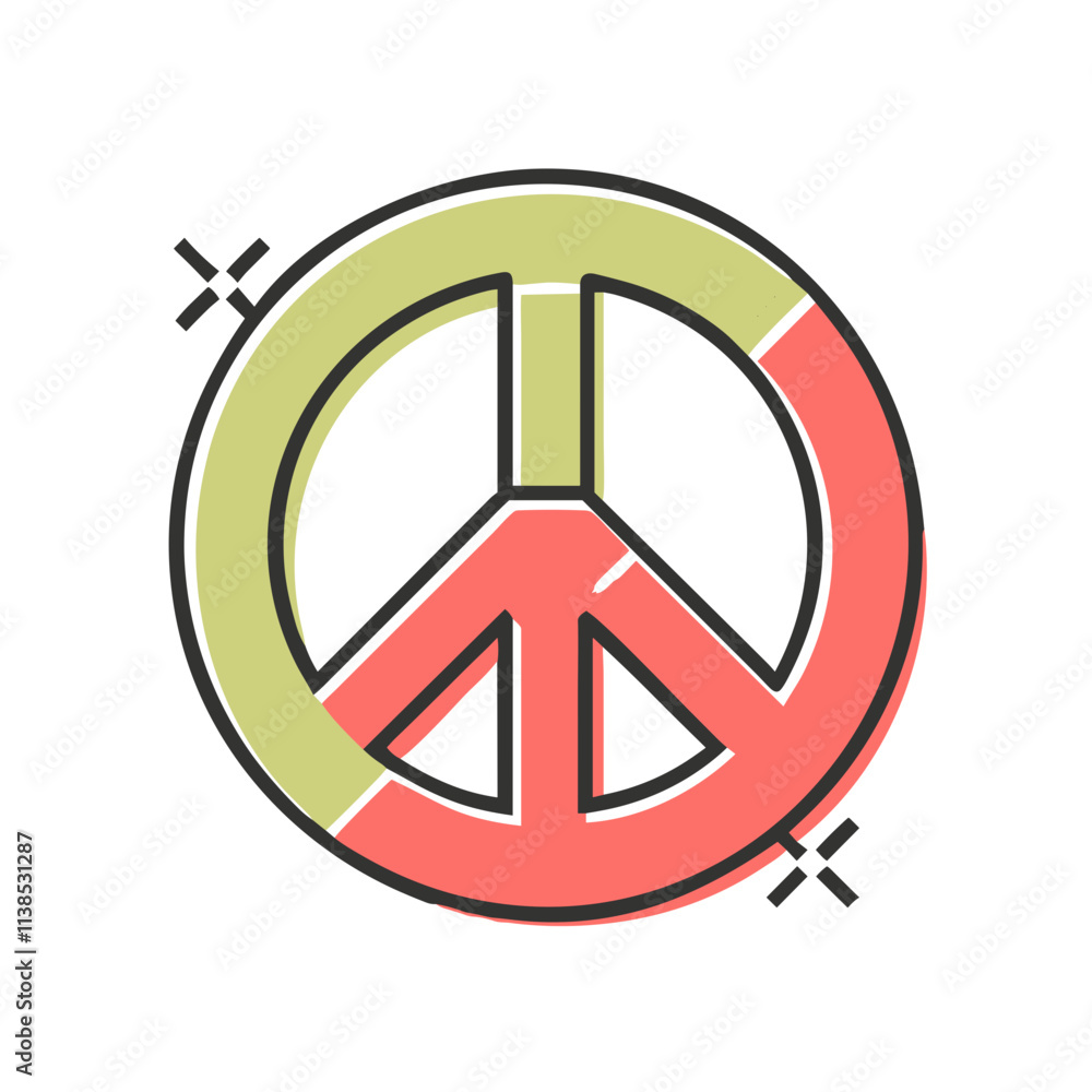 Colorful peace symbol in modern flat design Colorful peace symbol in modern flat design