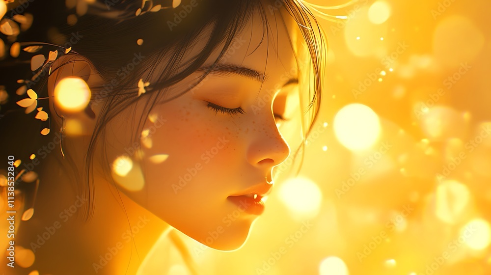 2. A vibrant yellow background with subtle bokeh light effects for a soft, dreamy look 2. A vibrant yellow background with subtle bokeh light effects for a soft, dreamy look