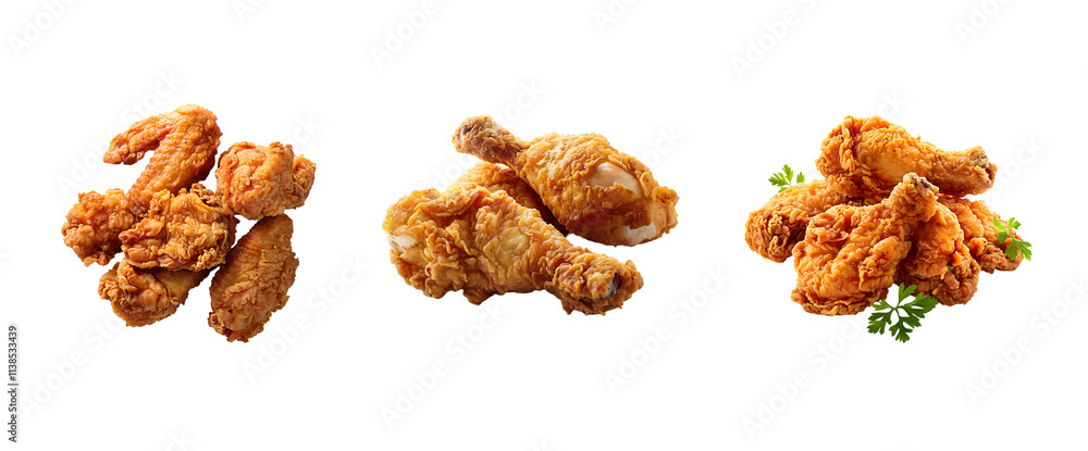 set of fried chicken isolated on a transparent background, in PNG format, fried chicken PNG set of fried chicken isolated on a transparent background, in PNG format, fried chicken PNG
