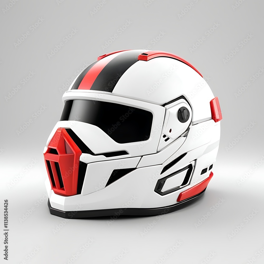 3D gaming helmet on a Full white background 3D gaming helmet on a Full white background