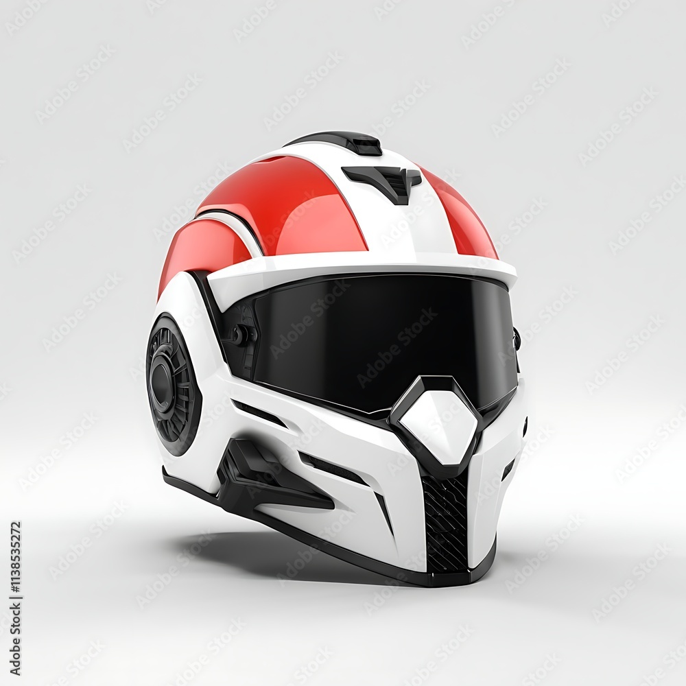 3D gaming helmet on a Full white background 3D gaming helmet on a Full white background