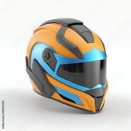 3D gaming helmet on a Full white background