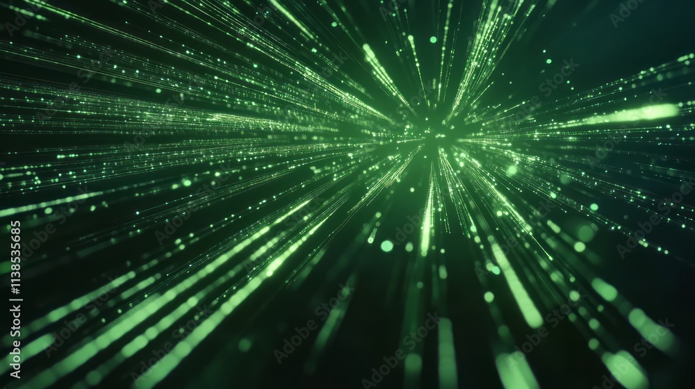 Green Light Streaks Converge at a Central Point Green Light Streaks Converge at a Central Point