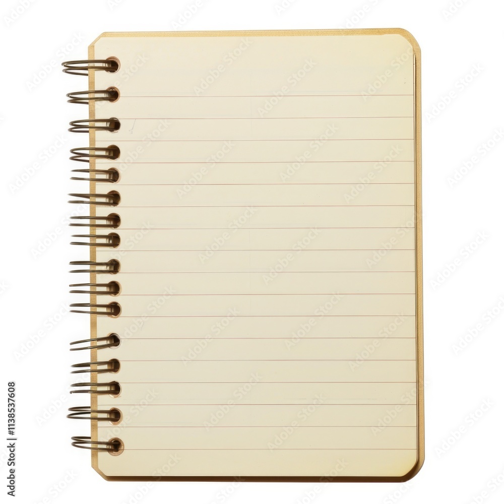 Spiral Note Pad. Blank Paper Notepad with Striped Cover Spiral Note Pad. Blank Paper Notepad with Striped Cover