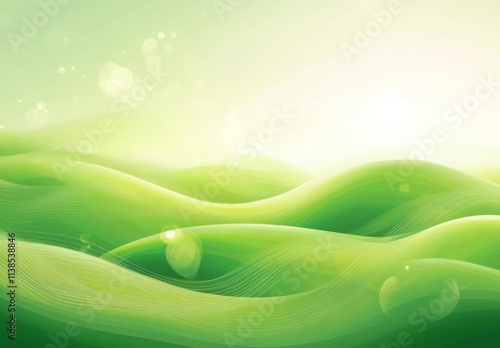 Abstract Green Rolling Hill...