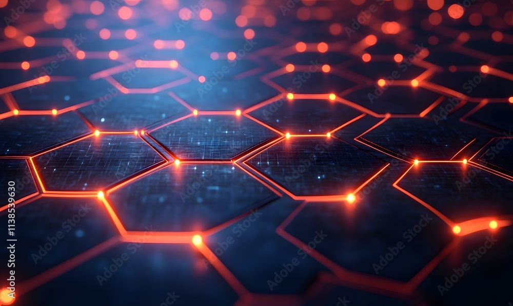 Abstract Background Featuring Interconnected Hexagonal Shapes and Subtle Light Effects Abstract Background Featuring Interconnected Hexagonal Shapes and Subtle Light Effects