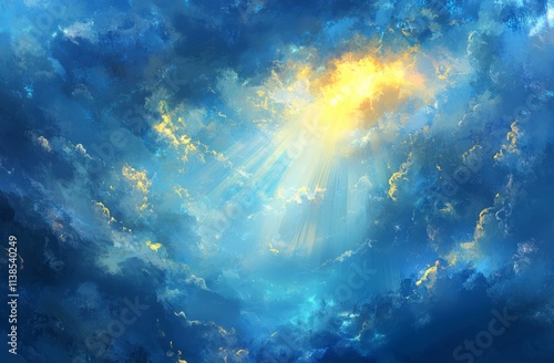 Heavenly Light Beams Throug...