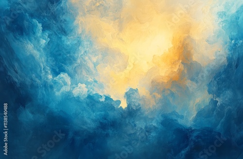 Abstract Blue And Yellow Cl...