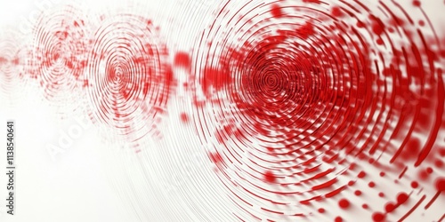 Abstract Red and White Circ...