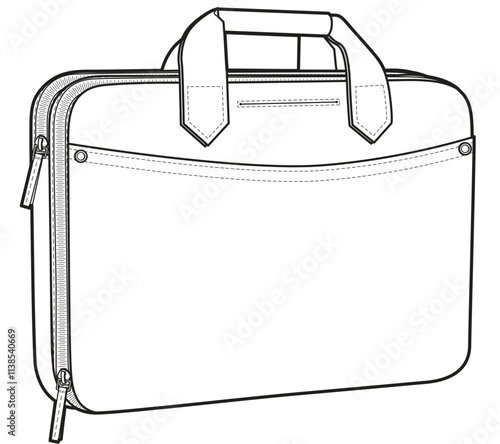 Briefcase flat sketch vector illustration 