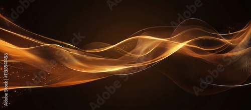 Golden Abstract Waves Flowi...